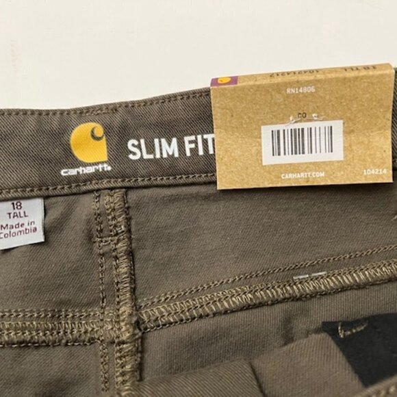Carhartt Rugged Flex Slim Fit Twill Five-Pocket Work Pants in Tarmac - Picture 4 of 5